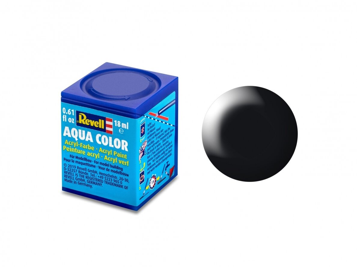 Revell - Aqua Color, Black, Silk, RAL 9005, 18ml, 302 Revell - Aqua Color, Black, Silk, RAL 9005, 18ml, 302