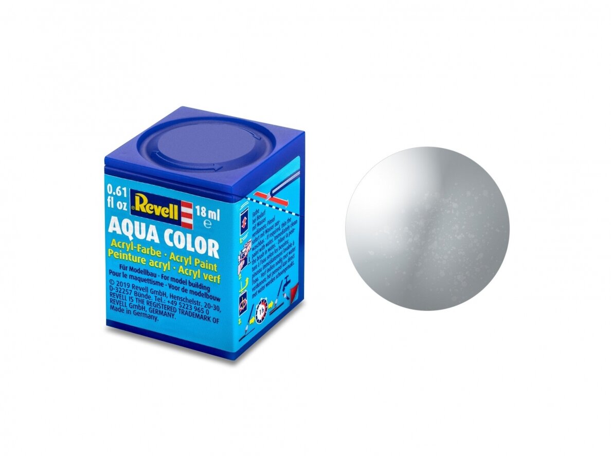 Revell - Aqua Color, Silver, Metallic, 18ml, 90 Revell - Aqua Color, Silver, Metallic, 18ml, 90