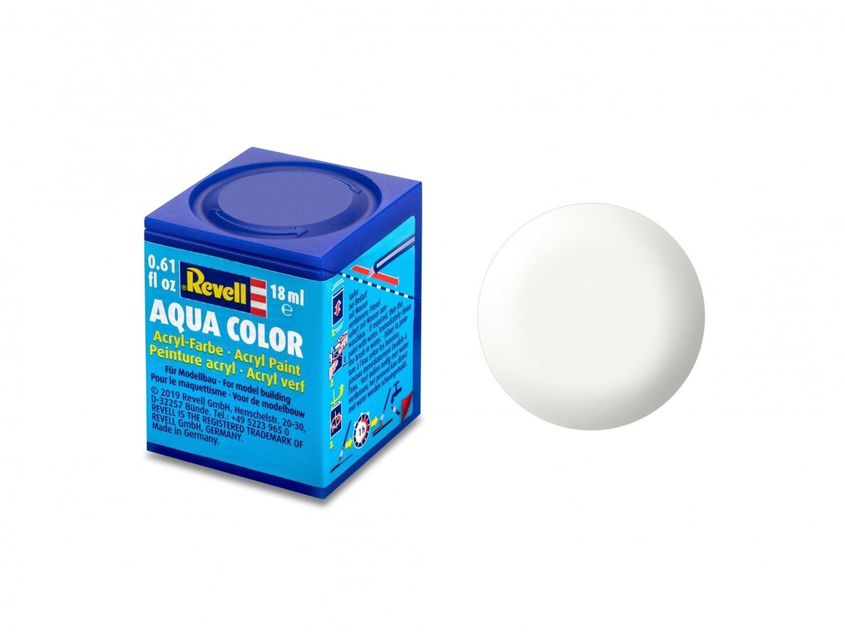 Revell - Aqua Color, White, Silk, RAL 9010, 18ml, 301 Revell - Aqua Color, White, Silk, RAL 9010, 18ml, 301
