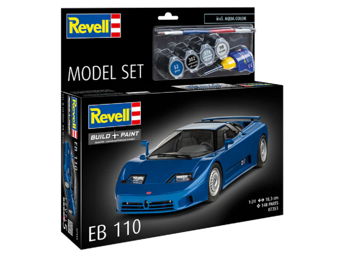 Revell - Bugatti EB110 dāvanu komplekts, 1/24, 67353 1