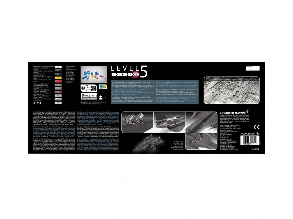 Revell - Lockheed SR-71B Blackbird, 1/48, 03751 3 Revell - Lockheed SR-71B Blackbird, 1/48, 03751 3