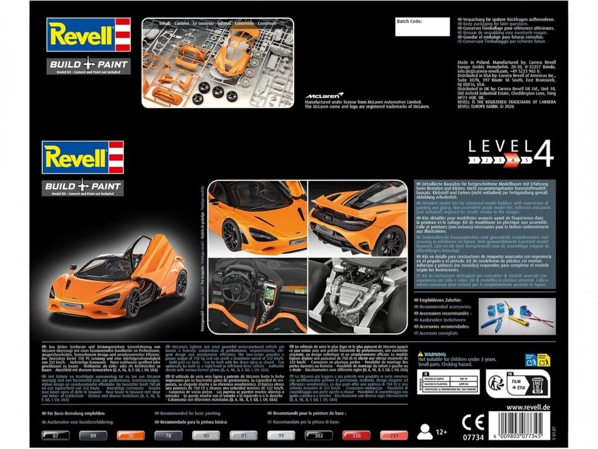 Revell - McLaren 750S, 1/24, 07734 2 Revell - McLaren 750S, 1/24, 07734 2