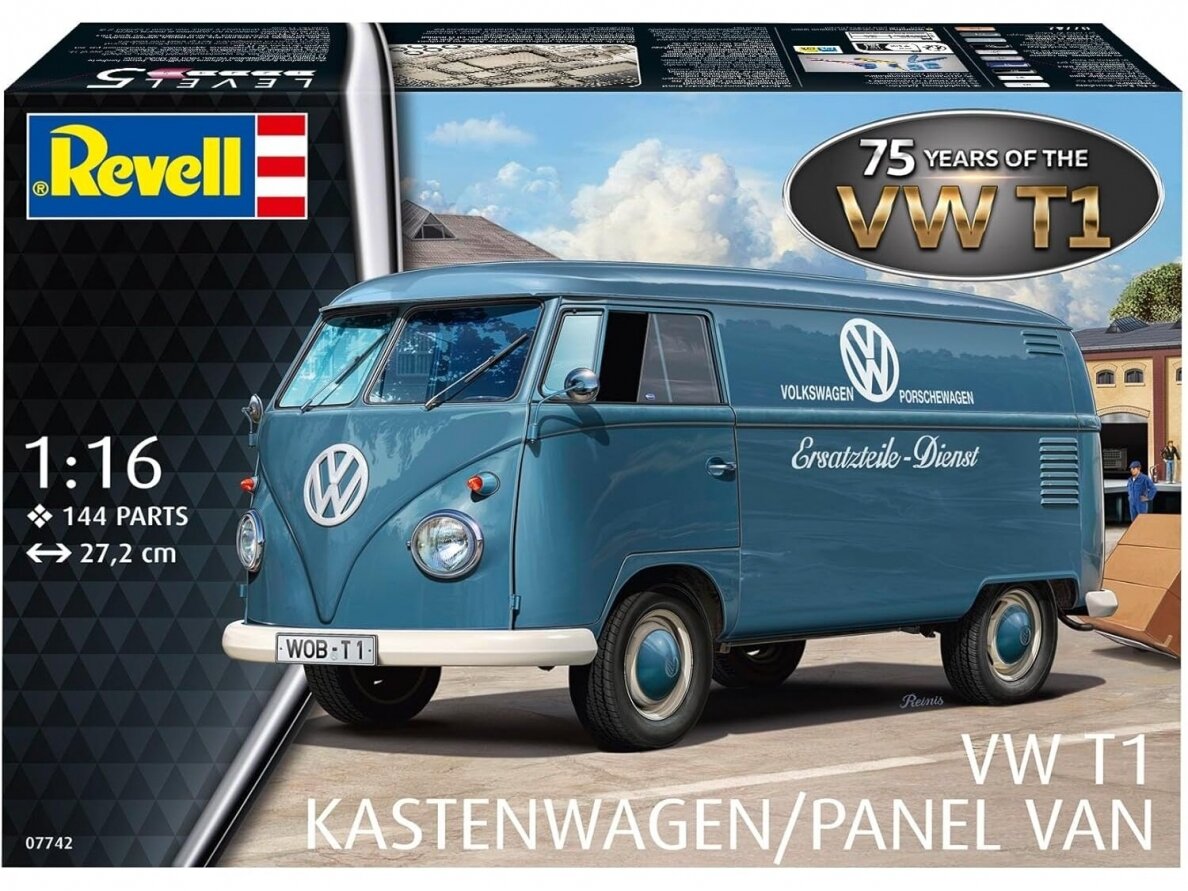 Revell - Volkswagen T1 Panel Van - 75 Years of the VW T1, 1/16, 07742 1 Revell - Volkswagen T1 Panel Van - 75 Years of the VW T1, 1/16, 07742 1
