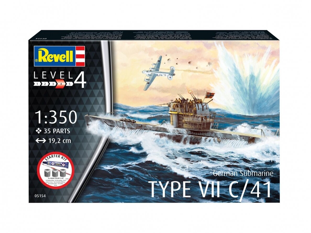 Revell - German Submarine Type VII C/41 dāvanu komplekts, 1/350, 75154 2 Revell - German Submarine Type VII C/41 dāvanu komplekts, 1/350, 75154 2