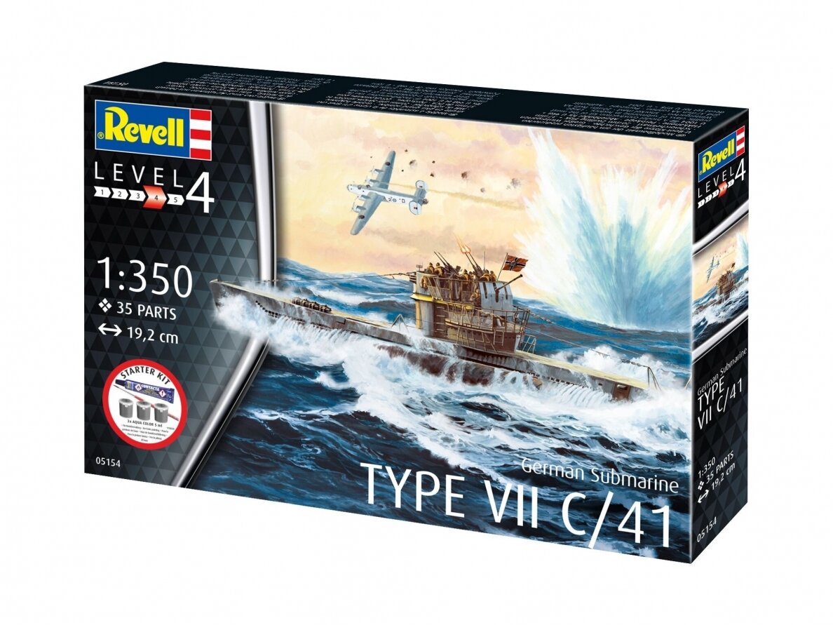 Revell - German Submarine Type VII C/41 Starter Kit, 1/350, 75154 3 Revell - German Submarine Type VII C/41 Starter Kit, 1/350, 75154 3