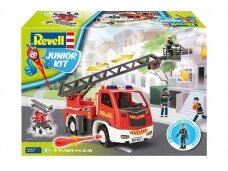 Revell - JUNIOR KIT Fire brigade ladder wagon with figure, 1/20, 00823