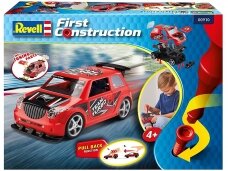 Revell - First Construction Race Car with Pullback Engine Rally Car, raudona, 1/20, 00910