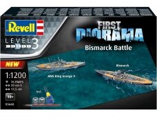 Revell - First Diorama Set - Bismarck Battle dovanų komplektas, 1/1200, 05668