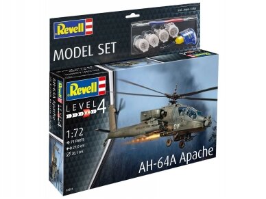 Revell - AH-64A Apache dovanų komplektas, 1/72, 63824 1 Revell - AH-64A Apache dovanų komplektas, 1/72, 63824 1