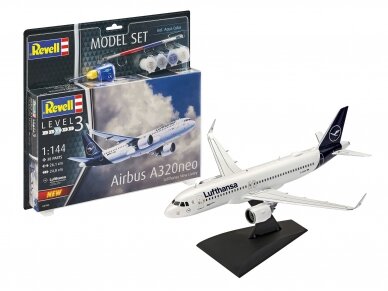 Revell - Airbus A320 neo Lufthansa dovanų komplektas, 1/144, 63942