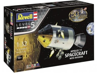 Revell - Apollo 11 Spacecraft w/ Interior dovanų komplektas, 1/32, 03703
