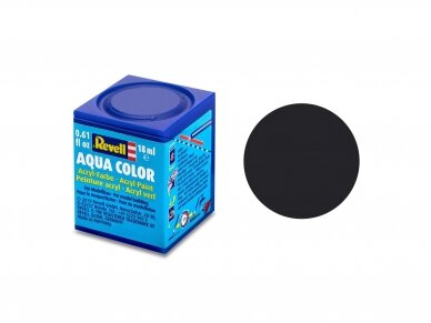 Revell - Aqua Color, Tar Black, Matt, 18ml, 06