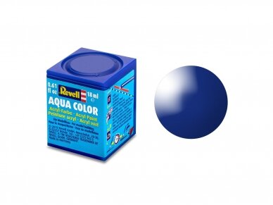 Revell - Aqua Color, Ultramarine Blue, Gloss, RAL 5002, 18ml, 51