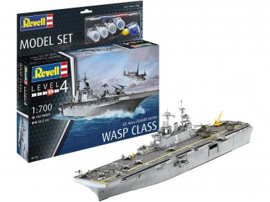 Revell - Assault Carrier USS WASP CLASS Model Set, 1/700, 65178