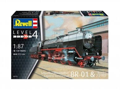 Revell - Express locomotive BR01 with tender 2'2' T32, 1/87, 02172 1