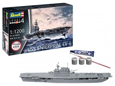 Revell - USS Enterprise CV-6 подарочный набор, 1/1200, 75824 Revell - USS Enterprise CV-6 подарочный набор, 1/1200, 75824