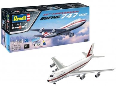 Revell - Boeing 747-100, 50th Anniversary dovanų komplektas, 1/144, 05686
