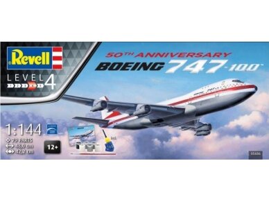 Revell - Boeing 747-100, 50th Anniversary dovanų komplektas, 1/144, 05686 1