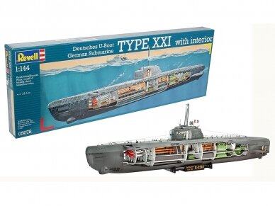 Revell - Deutsches U-Boot/German Submarine Type XXI interjööriga, 1/144, 05078 Revell - Deutsches U-Boot/German Submarine Type XXI interjööriga, 1/144, 05078