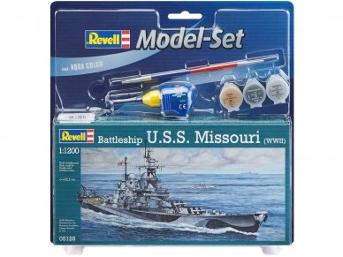Revell - Battleship U.S.S. Missouri (WWII) Model Set, 1/1200, 65128 1