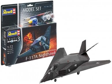Revell - F-117A Nighthawk Steal Model Set, 1/72, 63899