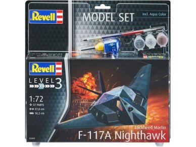 Revell - F-117A Nighthawk Steal Model Set, 1/72, 63899 1