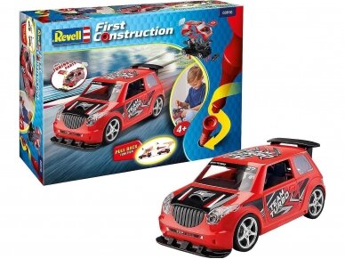 Revell - First Construction Race Car with Pullback Engine Rally Car, red, 1/20, 00910