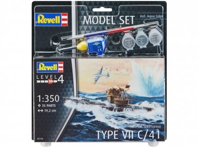 Revell - German Submarine Type VII C/41 Model Set, 1/350, 65154 1