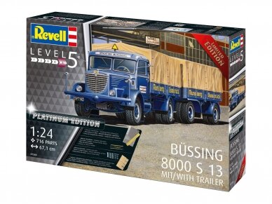 Revell - Büssing 8000 S 13 & Trailer Platinum Edition, 1/24, 07580 1