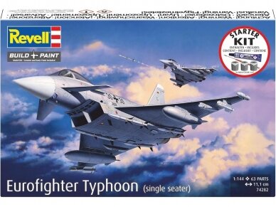Revell - Eurofighter Typhoon (single seater) dovanų komplektas, 1/144, 74282 1