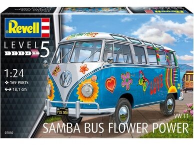 Revell - VW T1 Samba Bus Flower Power, 1/24, 07050