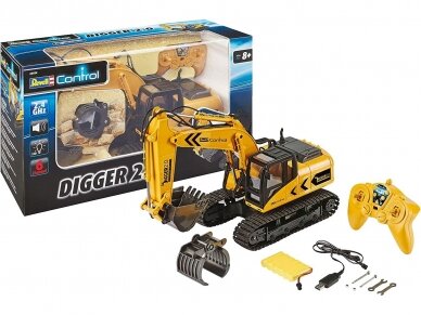 Revell - Radijo bangomis valdomas RC Digger 2.0 Ekskavatorius, 24924