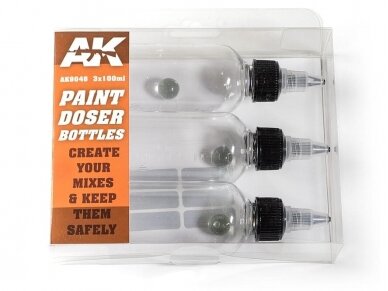 AK Interactive - Paint Doser Bottles 3x100ml (пластиковые бутылочки), 9048