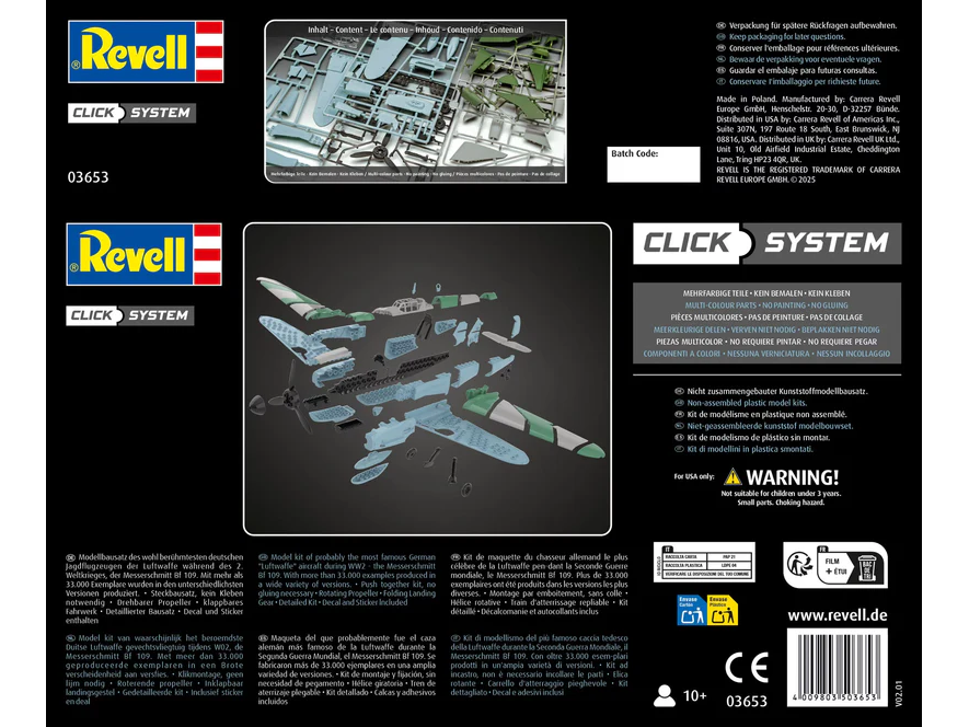 Revell - Messerschmitt Bf109G-6 (Click System), 1/32, 03653 4 Revell - Messerschmitt Bf109G-6 (Click System), 1/32, 03653 4