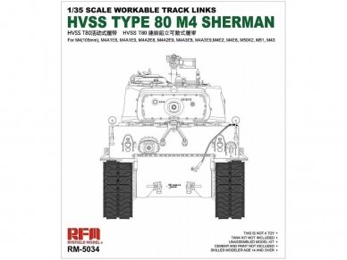 RFM - HVSS Type 80 track - M4 Sherman workable links, 1/35, 5034