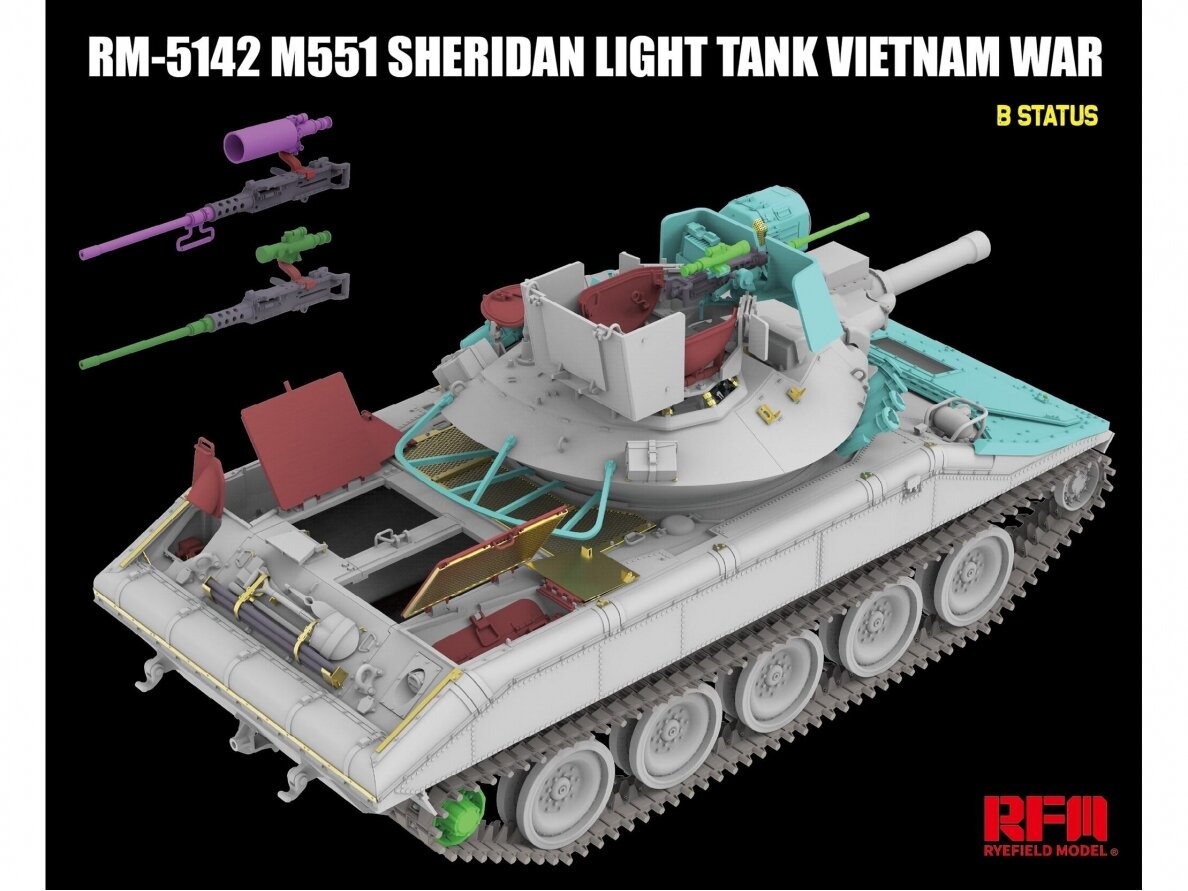 Rye Field Model - M551 Light Tank Sheridan Vietnam War, 1/35, RFM-5142 6 Rye Field Model - M551 Light Tank Sheridan Vietnam War, 1/35, RFM-5142 6