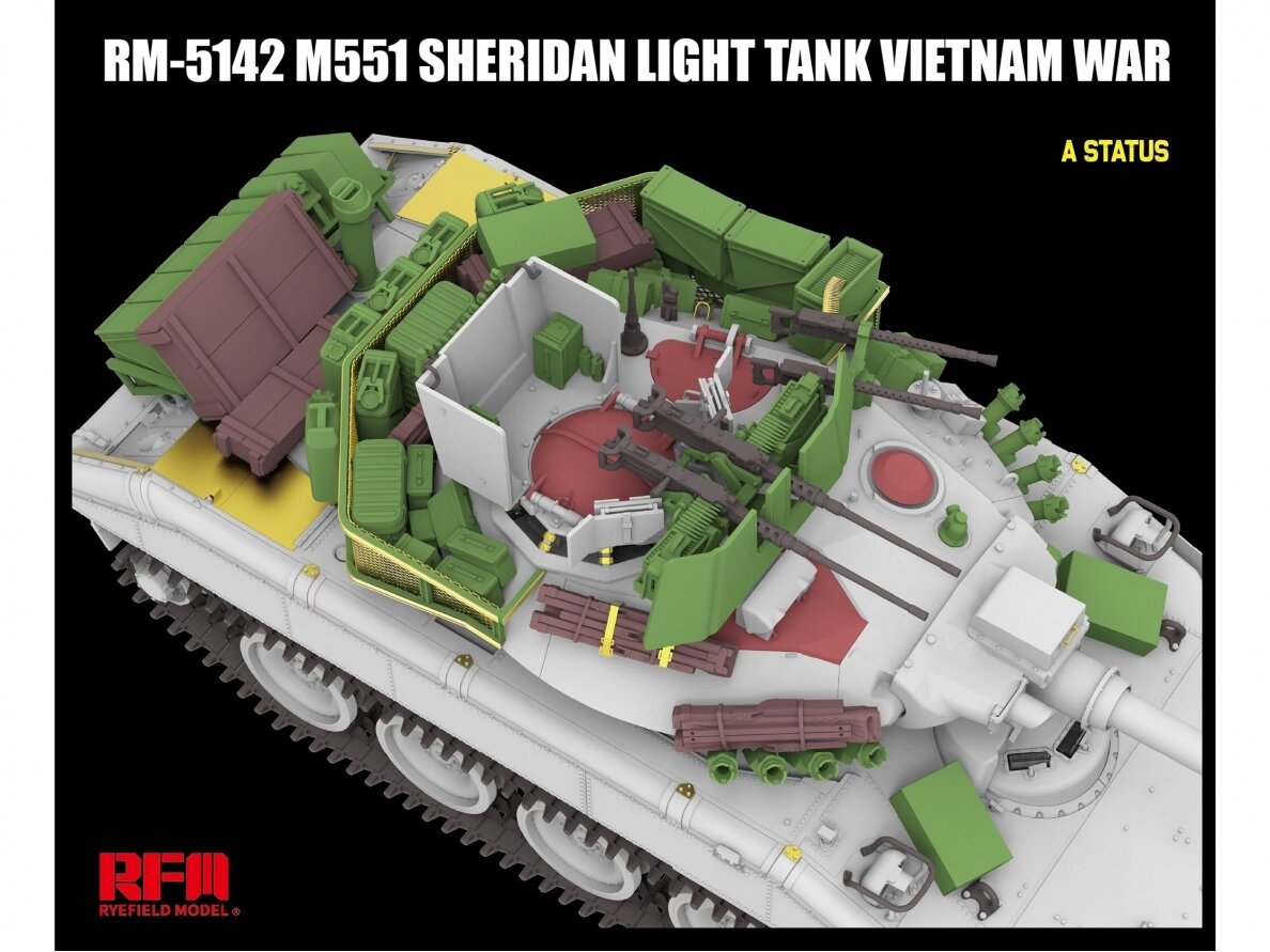 Rye Field Model - M551 Light Tank Sheridan Vietnam War, 1/35, RFM-5142 4 Rye Field Model - M551 Light Tank Sheridan Vietnam War, 1/35, RFM-5142 4