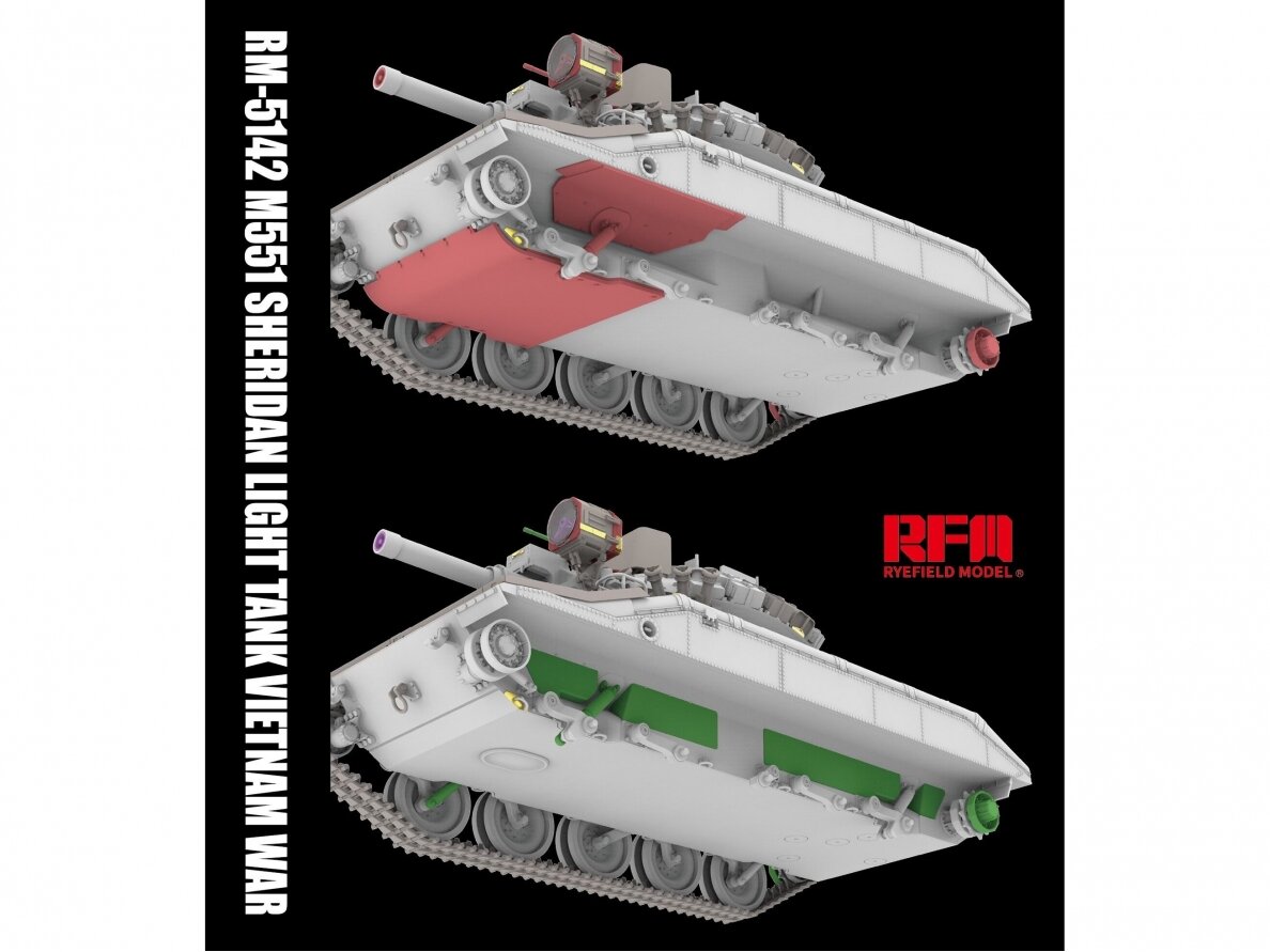 Rye Field Model - M551 Light Tank Sheridan Vietnam War, 1/35, RFM-5142 7 Rye Field Model - M551 Light Tank Sheridan Vietnam War, 1/35, RFM-5142 7