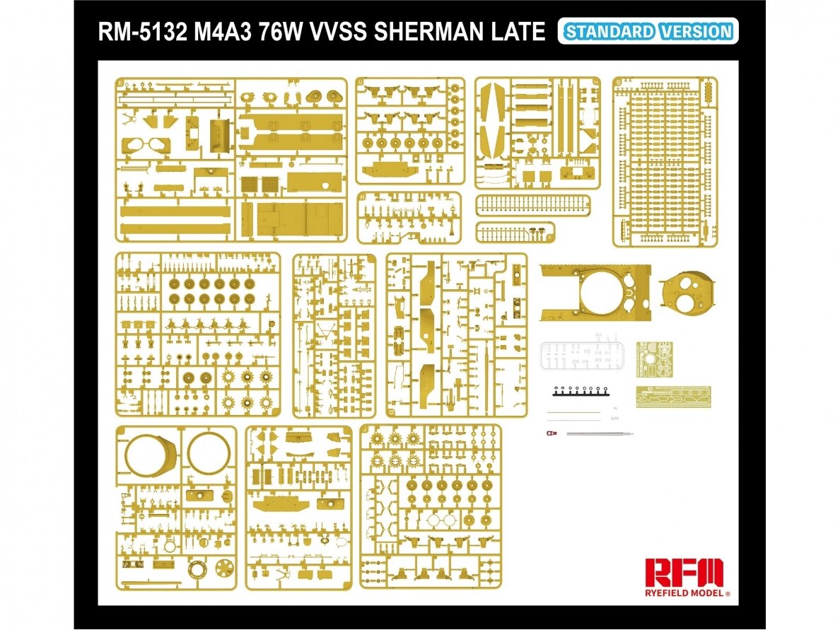 Rye Field Model - M4A3 Sherman 76W VVSS Late Standard Version, 1/35, RFM-5132 2 Rye Field Model - M4A3 Sherman 76W VVSS Late Standard Version, 1/35, RFM-5132 2