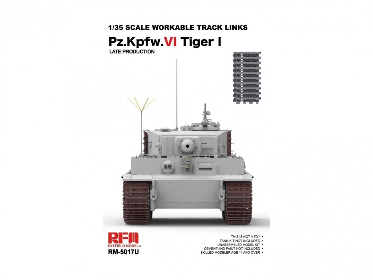 Rye Field Model - Tiger I Late Production Up-grade Ver. Workable Track Links, 1/35, 5017U Rye Field Model - Tiger I Late Production Up-grade Ver. Workable Track Links, 1/35, 5017U