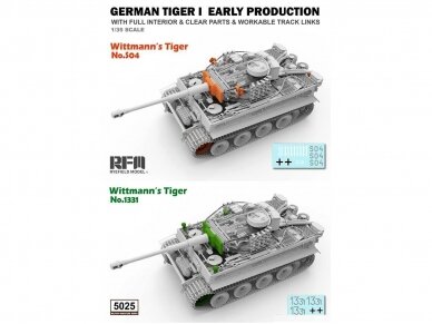 Rye Field Model - German Tiger I Early Production Wittmann's Tiger No. 504 with full interior and clear parts with workable tracks, 1/35, RFM-5025 19