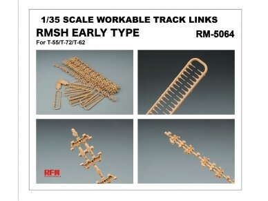 Rye Field Model - Workable Track Links RMSH Early Type For T55/T62/T72, 1/35, 5064 1