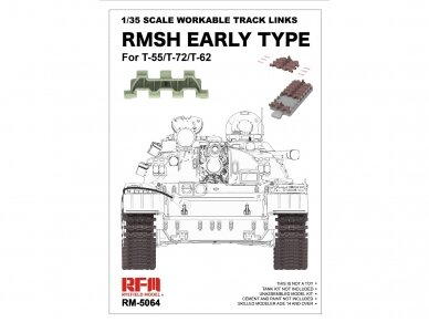 Rye Field Model - Workable Track Links RMSH Early Type For T55/T62/T72, 1/35, 5064