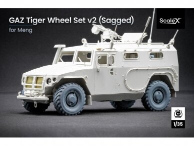 ScaleX - 3D printed parts Sagged wheel set for GAZ Tiger v2 for Meng (Rattakomplekt), 1/35, WM35016S ScaleX - 3D printed parts Sagged wheel set for GAZ Tiger v2 for Meng (Rattakomplekt), 1/35, WM35016S