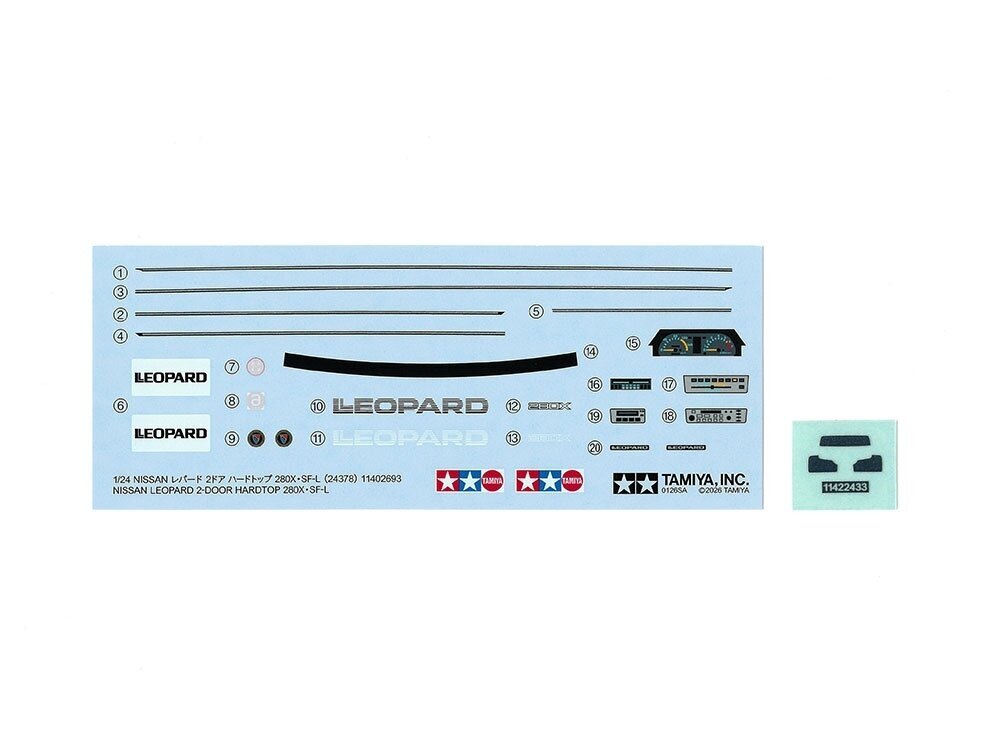 Tamiya - Nissan Leopard 2-Door Hardtop 280X-SF-L, 1/24, 24378 6 Tamiya - Nissan Leopard 2-Door Hardtop 280X-SF-L, 1/24, 24378 6