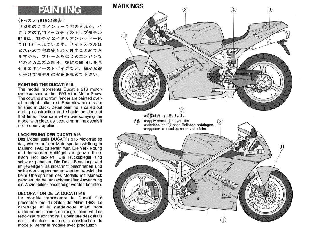 Tamiya - Ducati 916, 1/12, 14068 7 Tamiya - Ducati 916, 1/12, 14068 7
