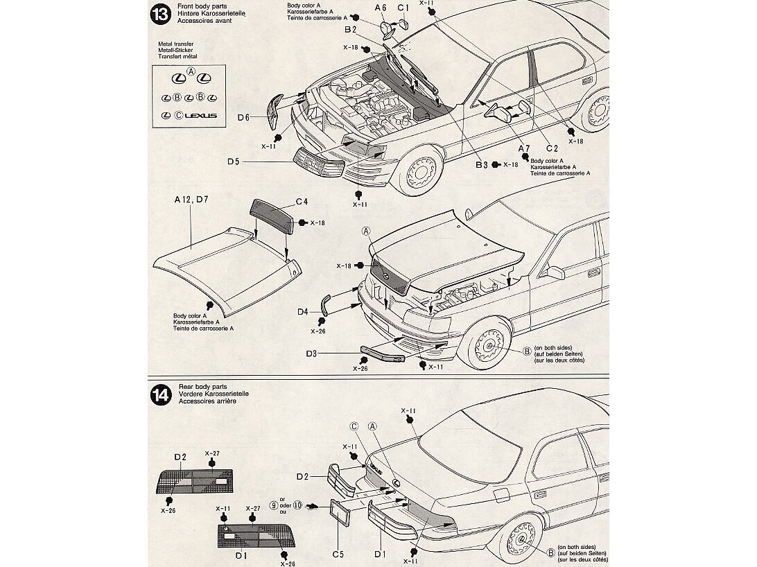 Tamiya - Lexus LS400 (UCF11L), 1/24, 24114 10 Tamiya - Lexus LS400 (UCF11L), 1/24, 24114 10