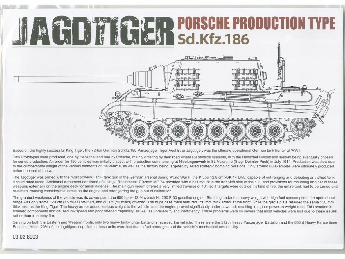 Takom - Jagdtiger Sd.Kfz.186 Porsche Production type, 1/35, 8003 4 Takom - Jagdtiger Sd.Kfz.186 Porsche Production type, 1/35, 8003 4