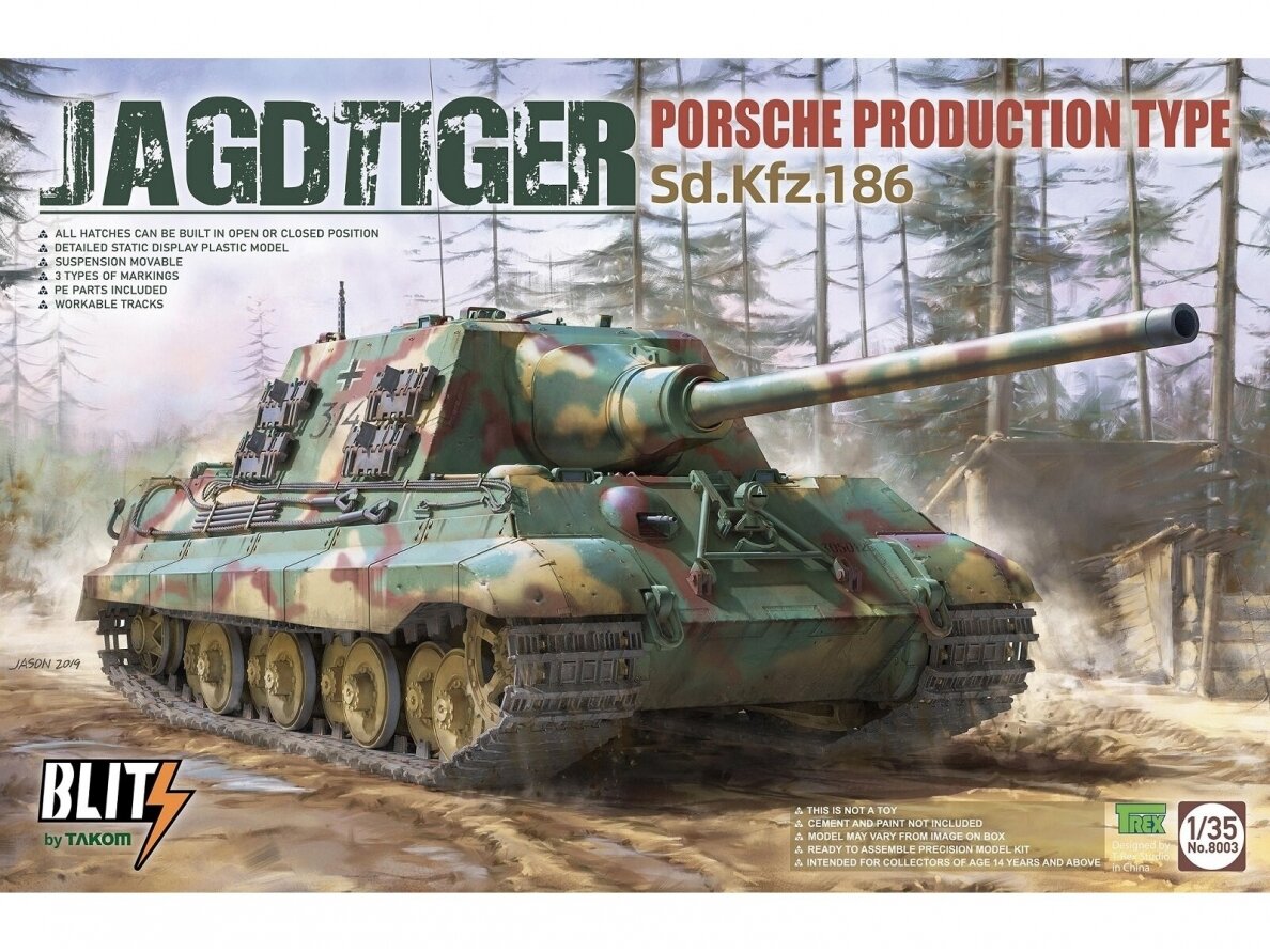 Takom - Jagdtiger Sd.Kfz.186 Porsche Production type, 1/35, 8003 Takom - Jagdtiger Sd.Kfz.186 Porsche Production type, 1/35, 8003