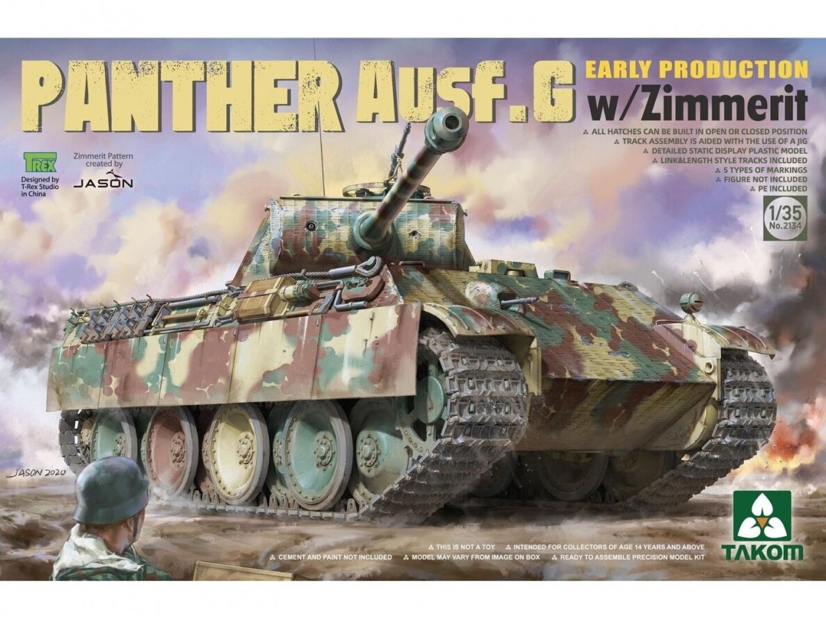 Takom - Panther Ausf.G Early Production with Zimmerit, 1/35, 2134 Takom - Panther Ausf.G Early Production with Zimmerit, 1/35, 2134